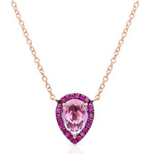 14k Rose Gold Pink Amethyst & Pink Sapphire Necklace Beverly Hills Anne Sisteron